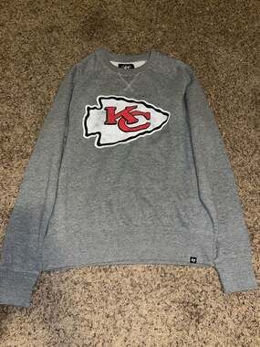 47 Brand Kansas City Chiefs Mens Grey Imprint Match Crewneck Sweatshirt
